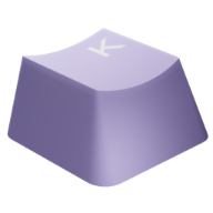 Purple keycap with capital letter K